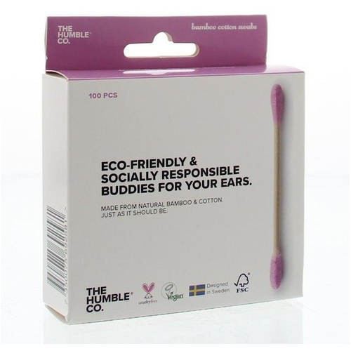 Purple Bamboo Cotton Swabs 100 Units Purple Bamboo Cotton Swabs 100 Units