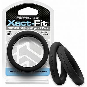 Xact Fit Pack of 2 Silicone Rings 19 cm Black Xact Fit Pack of 2 Silicone Rings 19 cm Black