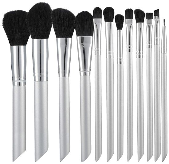Gray Makeup Brushes Set 12 pieces